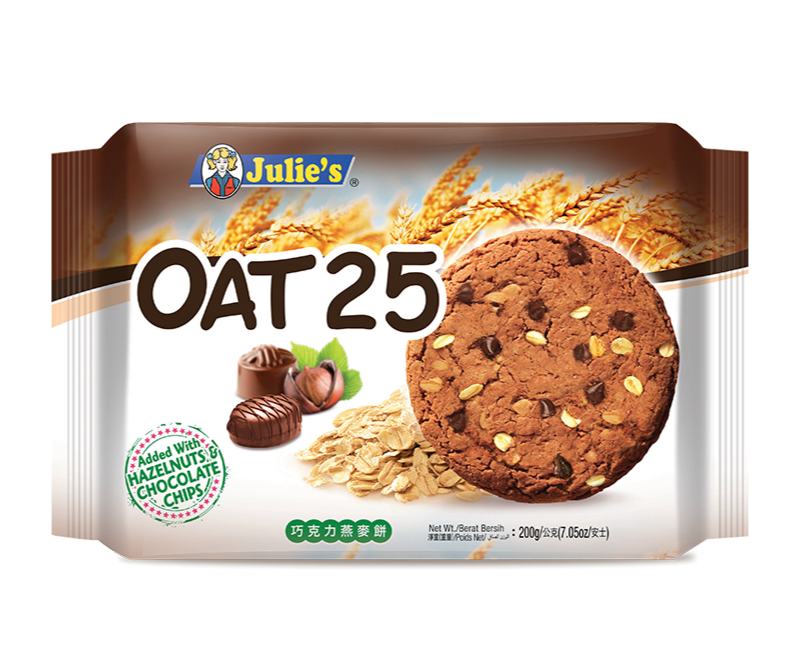 Julie's Oat 25 Hazelnut and Chocolate Chips (200g)