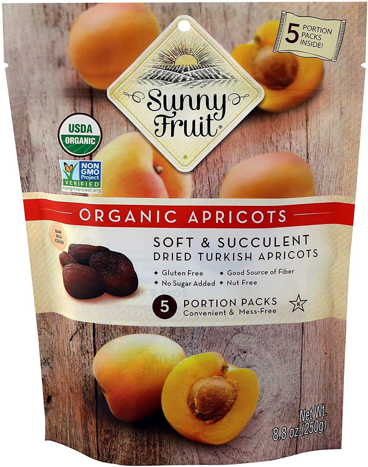 Organic Apricots 5 pack (250g)