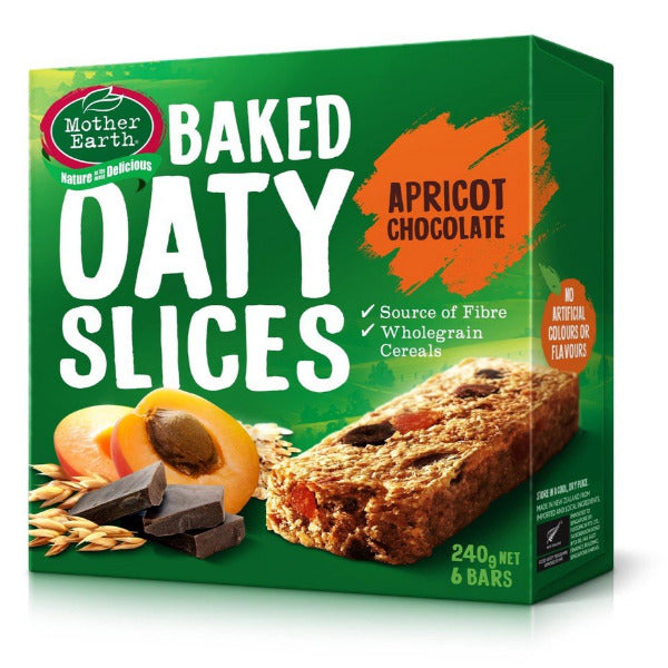 Mother Earth Baked Oaty Slices Apricot and Chocolate (6x40g)
