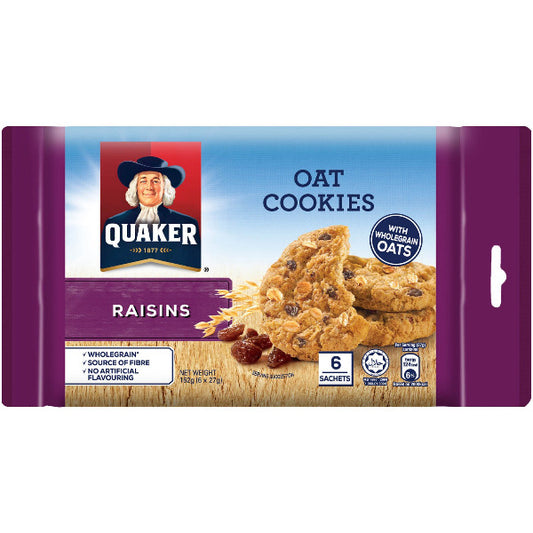 Quaker Mini Oat Cookies Oatmeal and Raisin (162g)