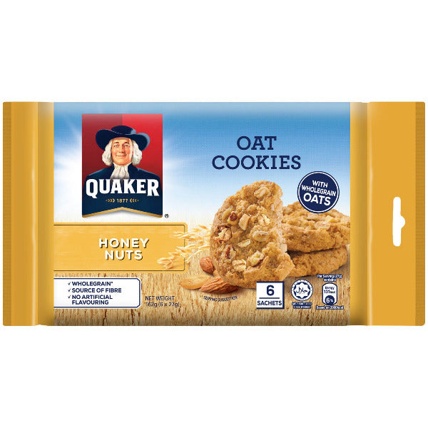 Quaker Mini Oat Cookies Honey Nuts (162g)