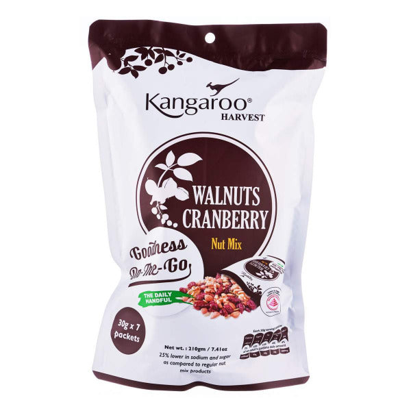 Kangaroo Walnut and Cranberry Nut Mix (7 x 30g)