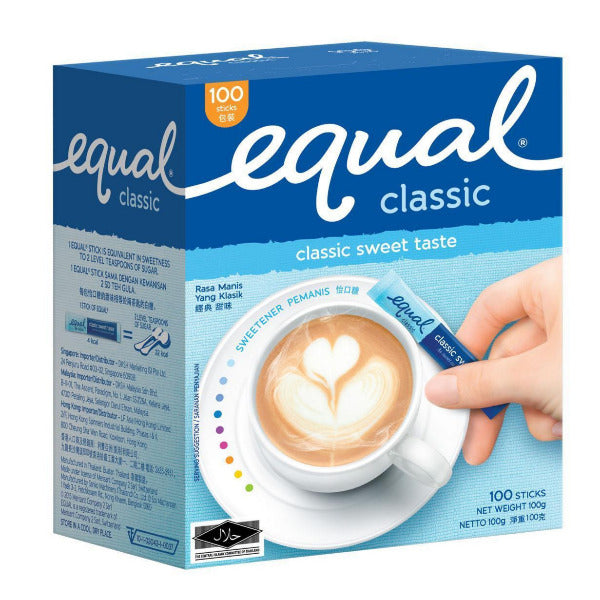 blue box equal classic sweet taste sachets